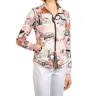 Bylyse Micro Knit Printed Jacket In Cantaloupe In Multi