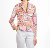 Bylyse Printed Knit Pique Blazer In Cantaloupe In Multi