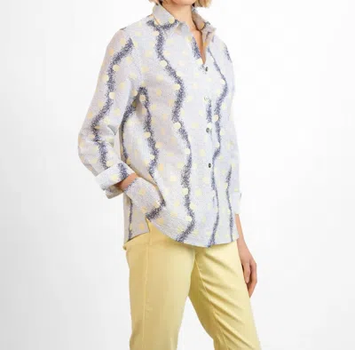 Bylyse Printed Seersucker Dot Blouse In Mimosa In Beige