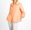 Bylyse Wide Collar Linen Blouse In Cantaloupe In Red