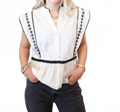 B.young Ashlyn Button-down Front Blouse In Cream In White