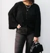 B.young Boxy Pleated Top In Black In Black