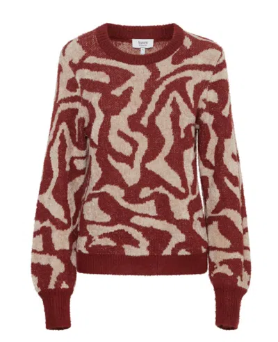 B.young Britney Knitted Jacquard Pullover In Pomegranate Mix In Multi