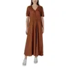 B.young Brown Linen Dress In Brown