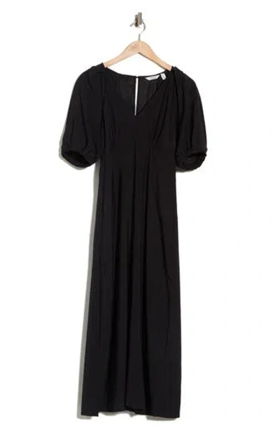 B.young Bubble Sleeve Midi Dress In Black
