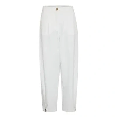 B.young Bydeceri Button Trousers Marshmallow In White