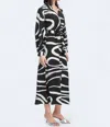 B.young Byibine Mix Midi Dress In Black Multi In Multi