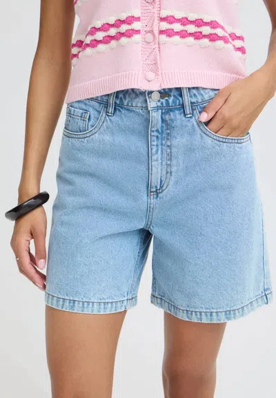 B.young Bykannia Shorts In Ligth Blue Denim In Multi