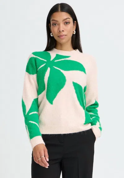 B.young Byomea Lightweight Sweater In Green In Multi