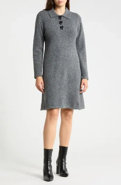 B.young Collared Long Sleeve Sweater Dress
