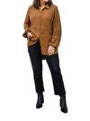 B.young Crinkle Satin Shirt In Rust In Brown