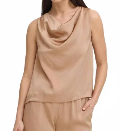 B.young Dacanna Drape Tank Top In Stucco In Brown