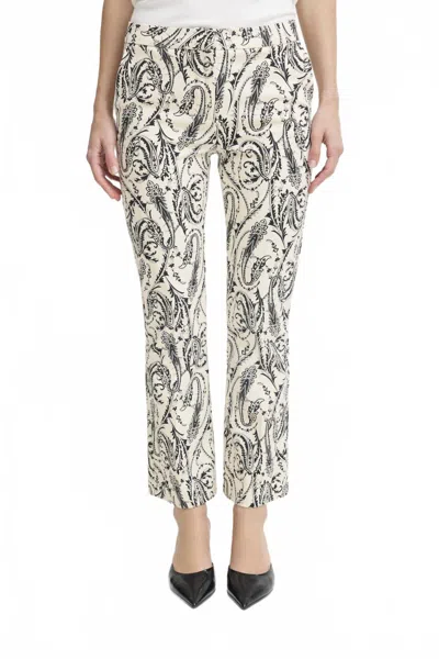 B.young Decka Paisley Pant In Ivory/black In White