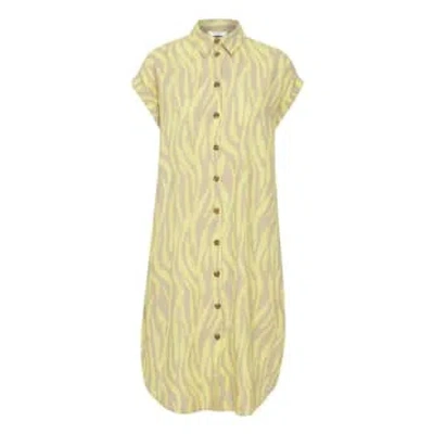 B.young Falakka Ss Shirt Dress In Sunny Lime Animal Mix In Green