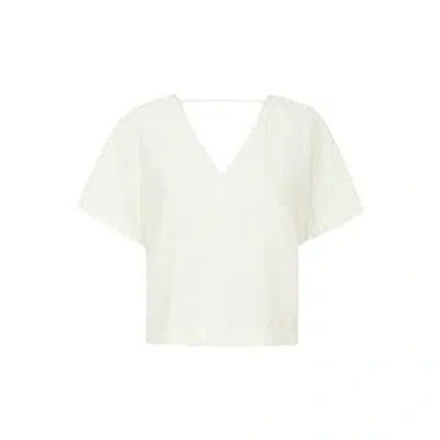 B.young Falakka V Neck Blouse In Marshmallow In White