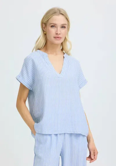 B.young Harborline Haven Top In Blue And White Stripe