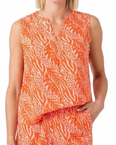 B.young Joella Printed Tank In Fiesta Orange