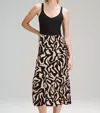 B.young Josa Midi Skirt In Black Modern Print Mix In Multi