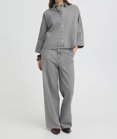 B.young Kimu Snap Front Jacket In Mid Grey In Gray