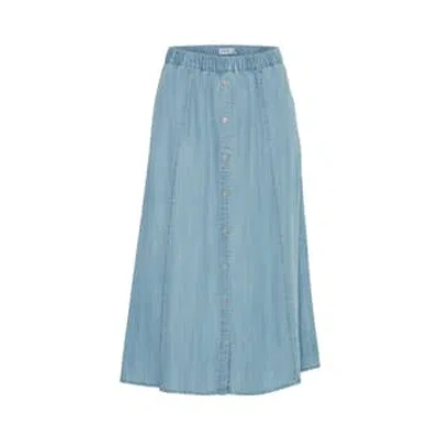 B.young Lana Long Skirt 3 In Light Blue Denim