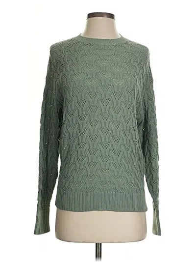 Pre-owned B.young Long Sleeve Top Green Crew Neck Tops