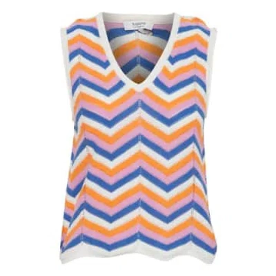 B.young Naski Stripe Top In Marshmallow Mix In Pink