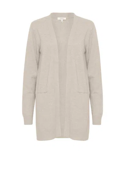 B.young Open Front Cardigan In Beige