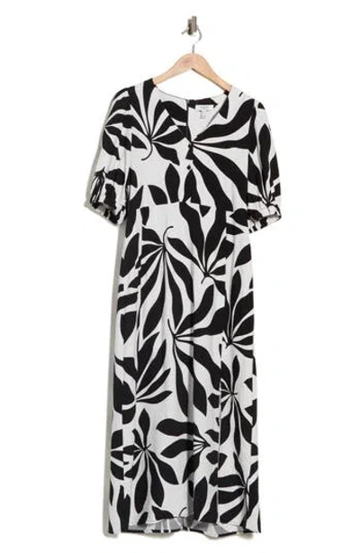 B.young Palms Printed Midi Dress In White