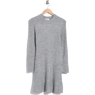 B.young Ribbed Knit Long Sleeve Sweater Dress In Gray