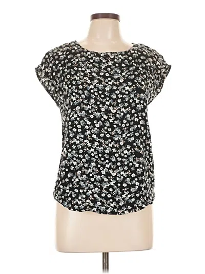 Pre-owned B.young Short Sleeve Top Black Scoop Neck Tops