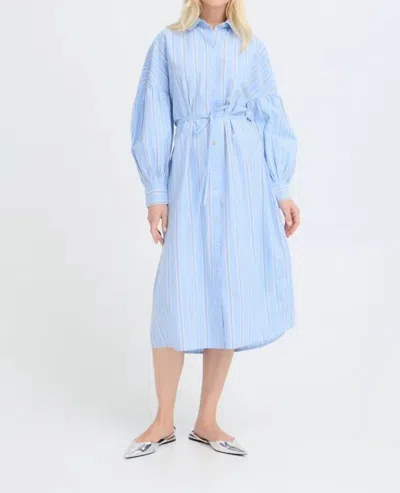 B.young Sierra Striped Shirt Dress In Blue