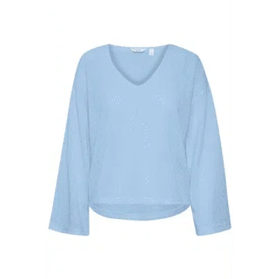 B.young Sif V Neck Pullover In Blue