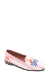Bypaige Needlepoint Loafer In Pink/ivory Stripe