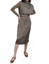 Byrd Serena Dress In Taupe In Gray