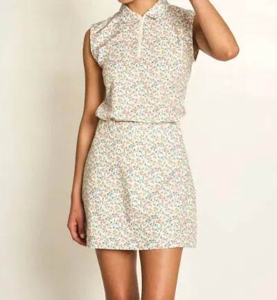 Byrdie Golf Social Wear Cart Sleeveless Top In Floral In Purple