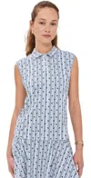 Byrdie Golf Social Wear Coastline Collar Top White/navy Floral In White/navy Floral
