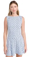 BYRDIE GOLF SOCIAL WEAR MONTAUK MINI DRESS WHITE/NAVY FLORAL