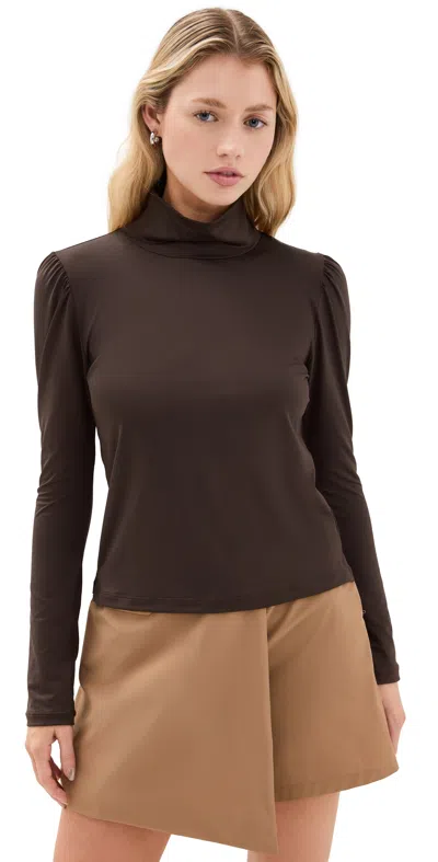 Byrdie Golf Social Wear Tracks Turtleneck Top Byrdie Brown