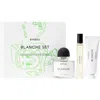 Byredo Blanche Eau De Parfum Travel Essentials Trio Set $415 Value