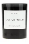 Byredo Cotton Poplin Scented Candle In Black