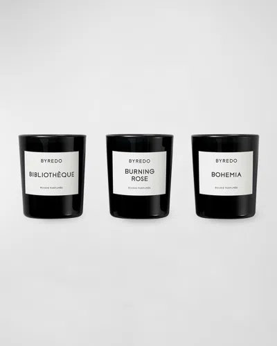 Byredo La Mini Candle Selection Bois, 3 X 70g In Black