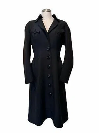 Pre-owned Byron Lars Bow Back Trench Coat For Women - Size 6 In Black
