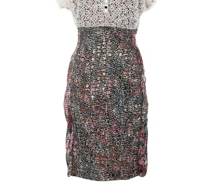 Byron Lars Lace Bodice Floral Dress In Lace/floral In Grey