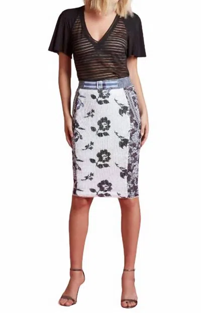 Byron Lars Sequin Skirt In Maritime In White