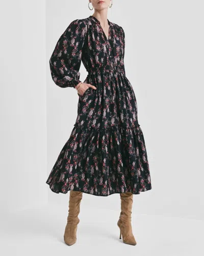 Bytimo Bohemian Belt Dress In Midnight Paisley In Black