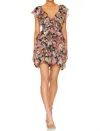 Bytimo Bohemian Metallic Floral Ruffle Dress In Rose Garden