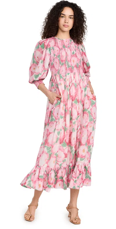Bohemian Smocking Dress in Peonies Bohemian Smocking Dress in Peonies