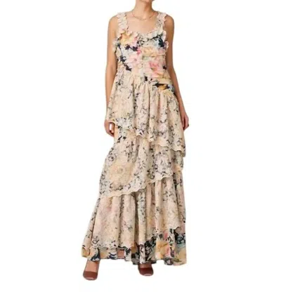 Bytimo Cotton Slub Flounce Dress In Botanic In Multi