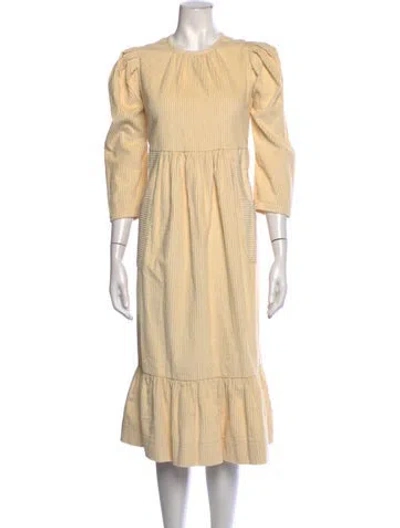 Pre-owned Bytimo Crew Neck Midi Length Dress W/ Tags In Neutrals