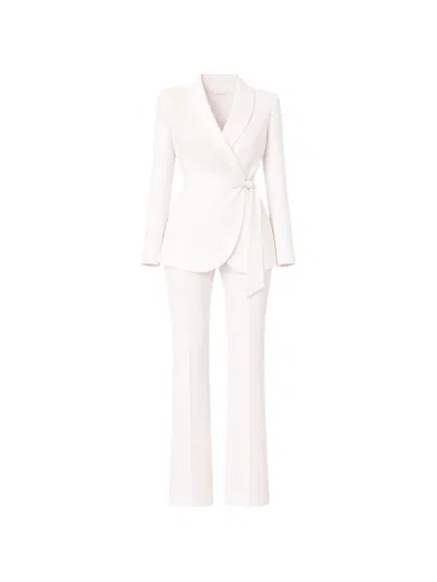 Bytimo Feather-trim Wrap Suit In White